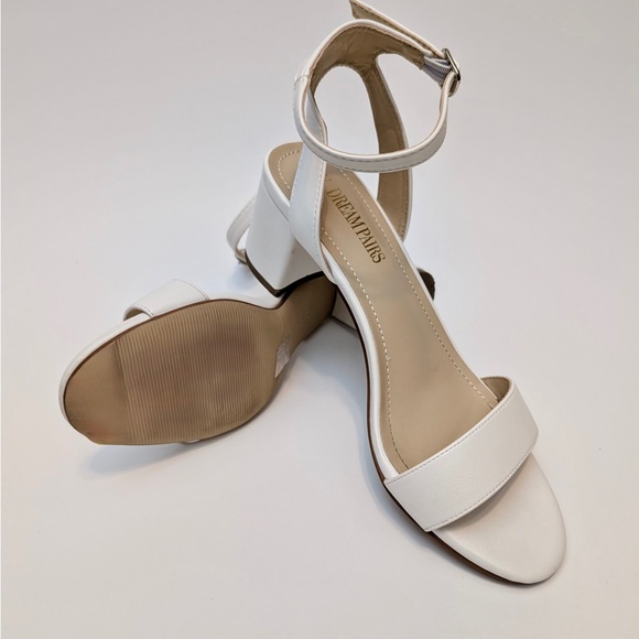 Dream Pairs Chic Stylish White Sandals w/ 2.5” Block Heels have a Padded Insole - Picture 2 of 4